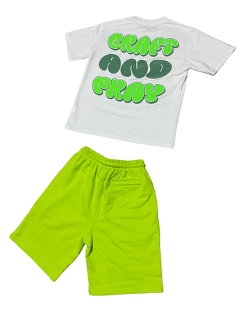 Graft & Pray Shorts Set - Green & White