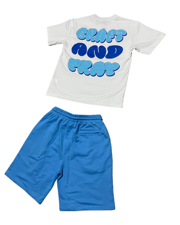 Graft & Pray Shorts Set - Blue & White